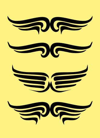 tattoo tribal line hand drawing wings graphic artのイラスト素材