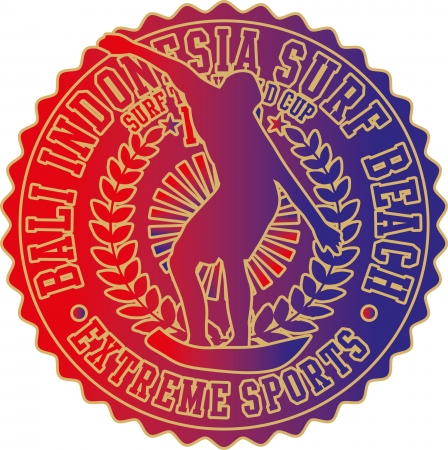 pacific surfer champion club graphic designのイラスト素材