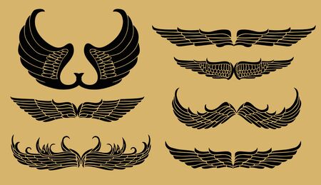 Set of tribal tattoo elements isolated on whiteのイラスト素材