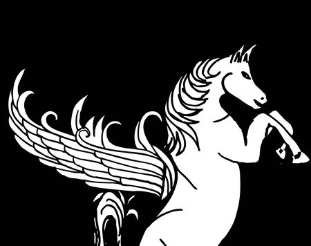 rearing up horse fine vector artのイラスト素材