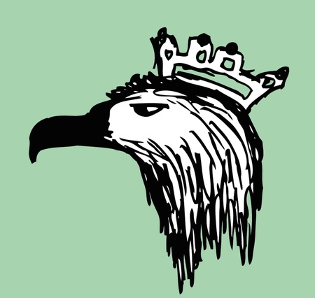 hand drawing eagle head vector artのイラスト素材