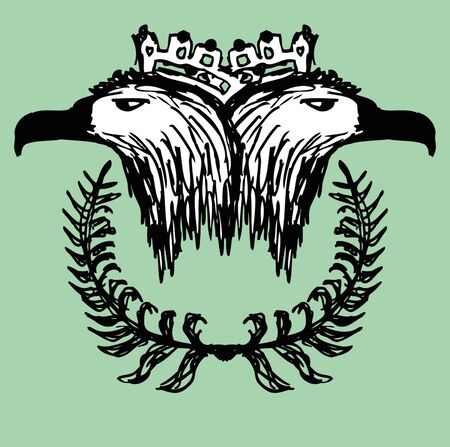 hand drawing eagle head vector artのイラスト素材