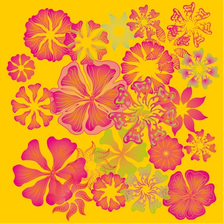 spring hibiscus flower vector artのイラスト素材