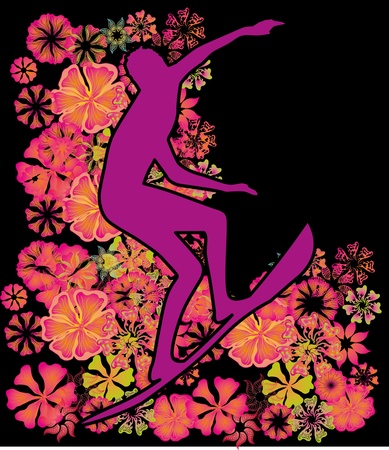 pacific surfer chamipon club vector graphic designのイラスト素材