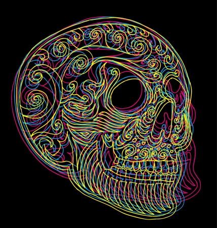 tattoo tribal mexican skull vector artのイラスト素材