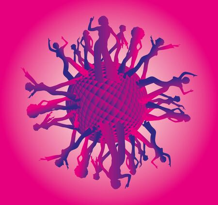 disco angel girls vector artのイラスト素材