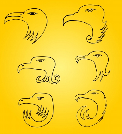 hand drawing eagle head vector artのイラスト素材