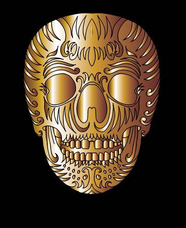 tribal tattoo skull vector artのイラスト素材