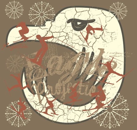 hand drawing eagle vector artのイラスト素材