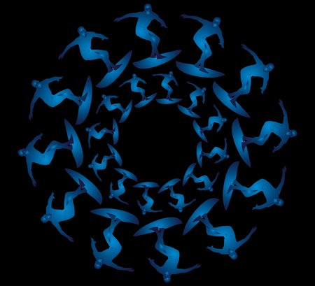 pacific surfer chamipon club vector graphic designのイラスト素材