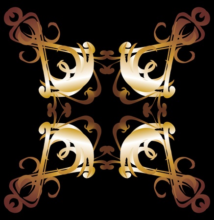 tribal design gold frame artのイラスト素材