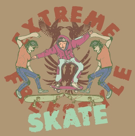 urban skate spirit artのイラスト素材