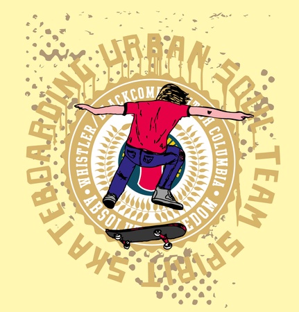 urban skate spirit artのイラスト素材