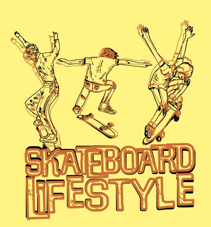 urban skate spirit artのイラスト素材