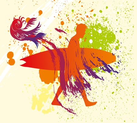 pacific surfer chamipon club graphic designのイラスト素材