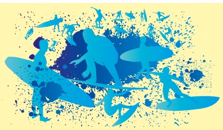 pacific surfer chamipon club graphic designのイラスト素材