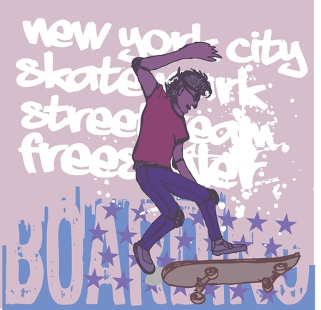 urban skate spirit artのイラスト素材