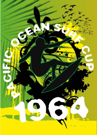 pacific surfer chamipon club graphic designのイラスト素材