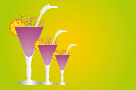 mix color cocktail glass vector artのイラスト素材