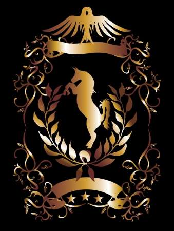 golden eagle  shield artのイラスト素材