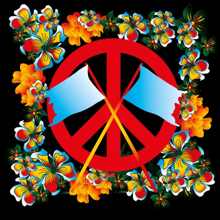flower and peace artのイラスト素材