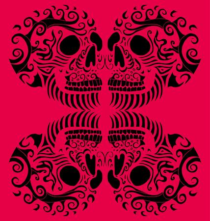 tattoo tribal mexican skull vector artのイラスト素材
