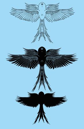 tattoo tribal birds vector artのイラスト素材