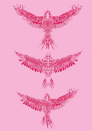 tattoo tribal birds vector artのイラスト素材