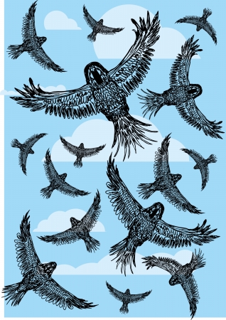 tattoo tribal birds vector artのイラスト素材