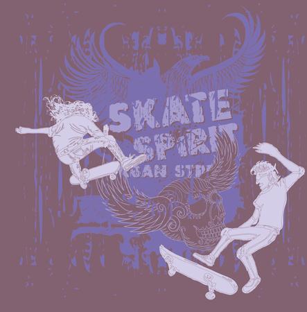 urban skate spirit vector artのイラスト素材