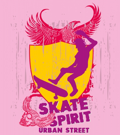 urban skate spirit vector artのイラスト素材