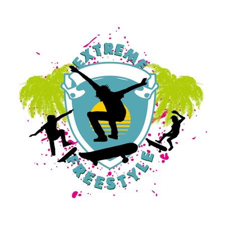 urban skate spirit vector artのイラスト素材