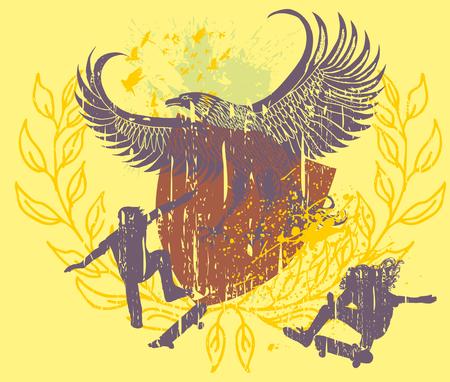 urban skate spirit vector artのイラスト素材