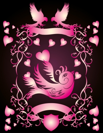 tattoo tribal birds frame vector artのイラスト素材