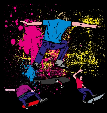 urban skate spirit vector artのイラスト素材