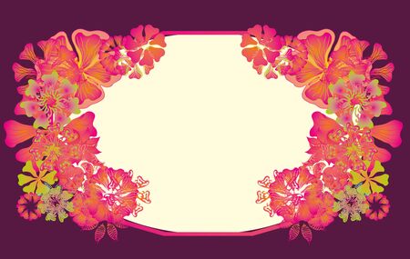 floral text box vector artのイラスト素材