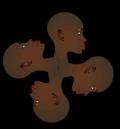 afro hippie woman vector artのイラスト素材