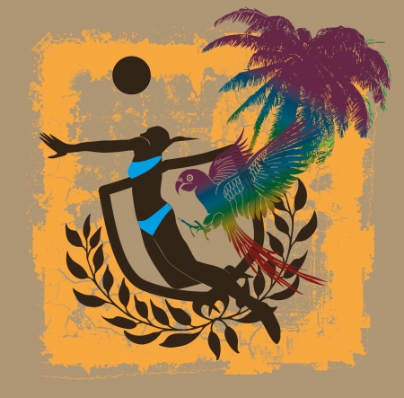 pacific ocean beach volley vector artのイラスト素材