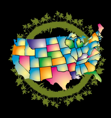 american palm beach vector artのイラスト素材