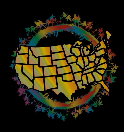 american palm beach vector artのイラスト素材