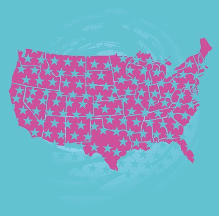 american maps and star vector artのイラスト素材