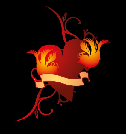 tattoo tribal birds frame vector artのイラスト素材