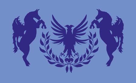 eagle and horse vector artのイラスト素材
