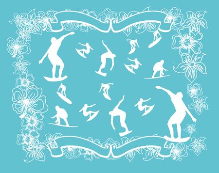 pacific beach surfer club graphic designのイラスト素材