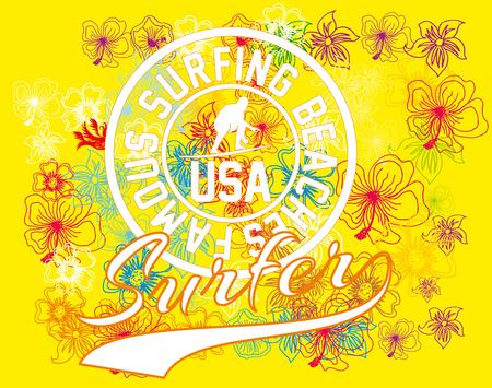 pacific surfer club graphic designのイラスト素材