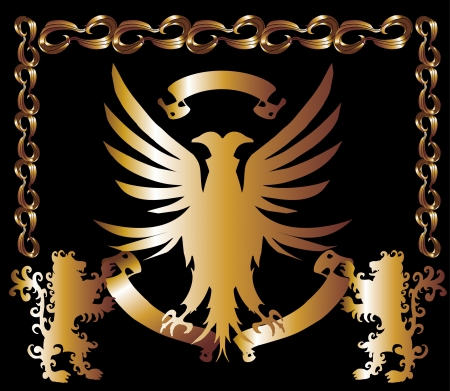 gold eagle shield artのイラスト素材