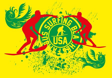 pacific surfer chamipon club のイラスト素材