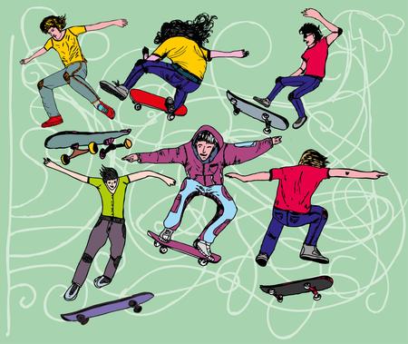 urban skate team artのイラスト素材