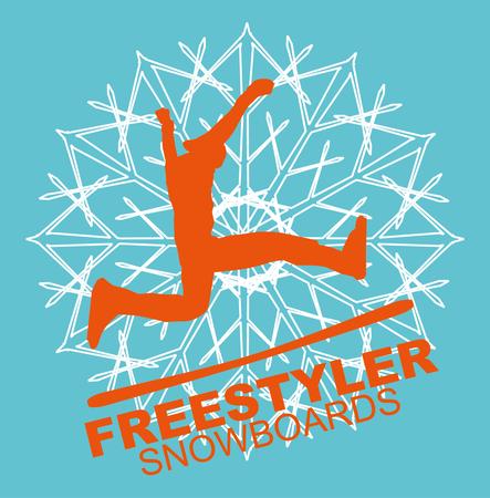 freestyler winter sports skier artのイラスト素材
