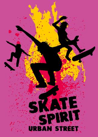 urban skate spirit artのイラスト素材